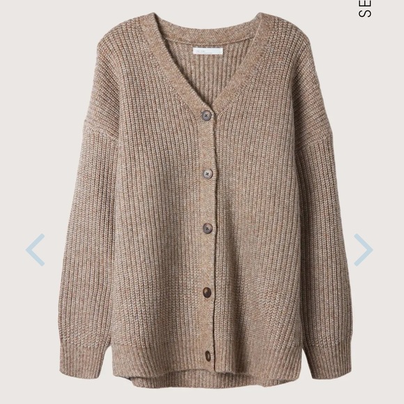 OAK + FORT Sweaters - Oak + Fort | Chunky Oversized Cardigan Size XXS-XS in Heather taupe grey